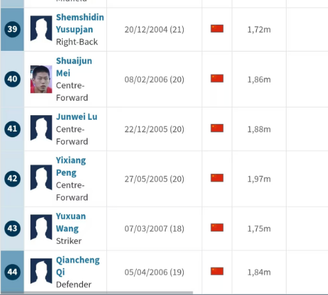 开云体育-德转更新泰山队35人名单，新外援号码确定，谢文能彭啸换号码